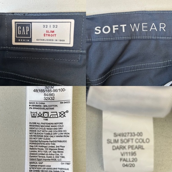 GAP Men's Soft Wear Slim Fit Jeans Blue Grey Size 32 - Picture 3 of 12